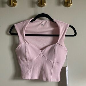 AloYoga ribbed sweetheart short-sleeve